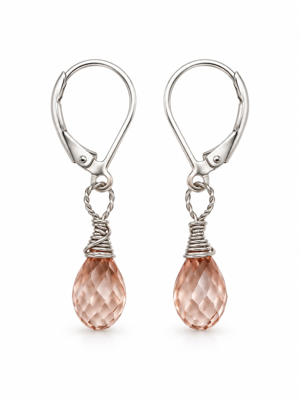 AWLB21 Padparadscha Sapphire Lever Back Earrings